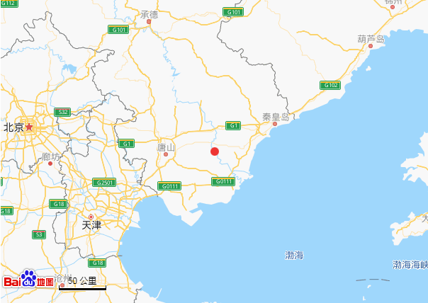 北京时间2021年5月25日6时22分在河北秦皇岛市昌黎县(北纬39