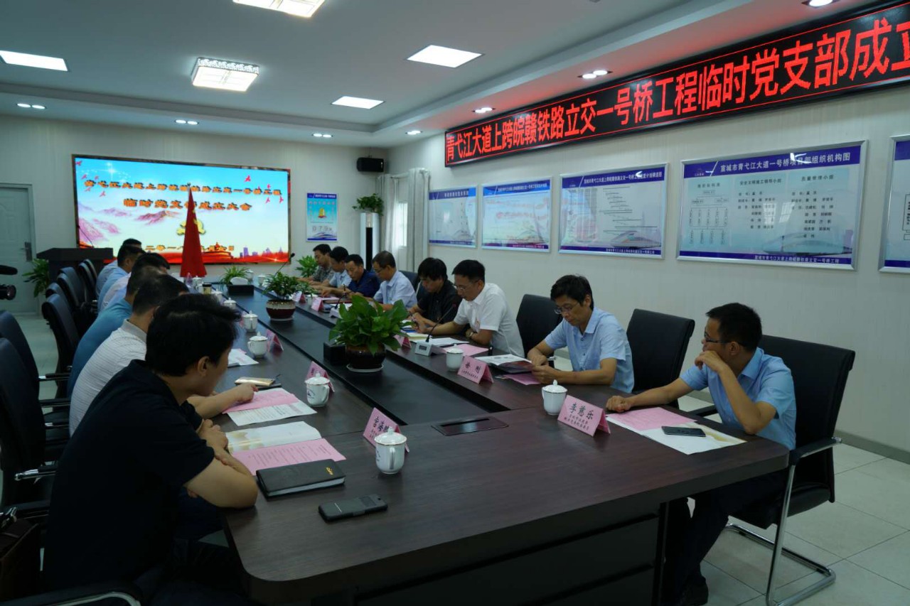 市住建委组织召开青弋江大道上跨皖赣铁路立交一号桥工程临时党支部成立大会