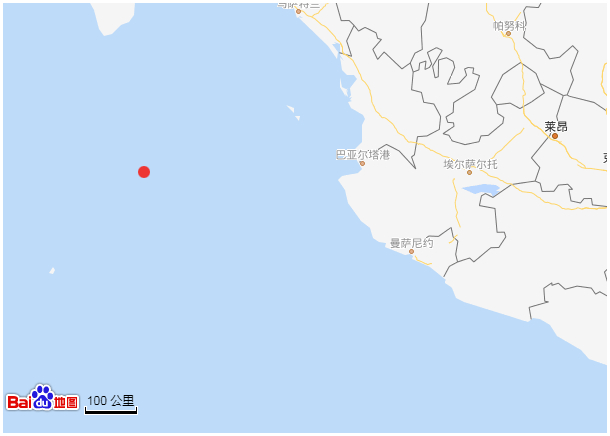 雷维亚希赫多群岛地区北纬2052度西经10925度发生57级地震震源深度20