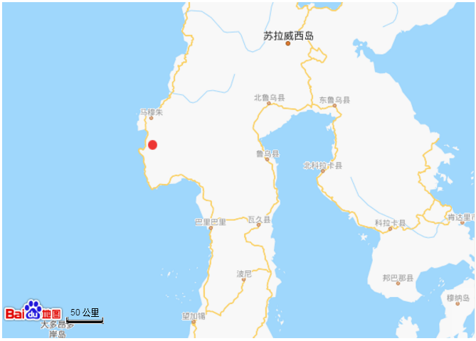 据中国地震台网测定北京时间2021年1月14日14时35分在印尼苏拉威西岛